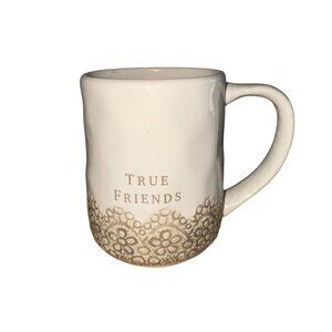 True Friends Ceramic Mug By Demdaco With Lace Pattern